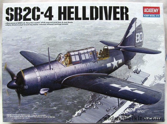 Academy 1/72 Curtiss SB2C-4 Helldiver - US Navy 'White 80' USS Shangri-La June 1945 / 'White Ten' USS Yorktown April 1945 / Atlantic Ocean Scheme - (SB2C4), 12406 plastic model kit